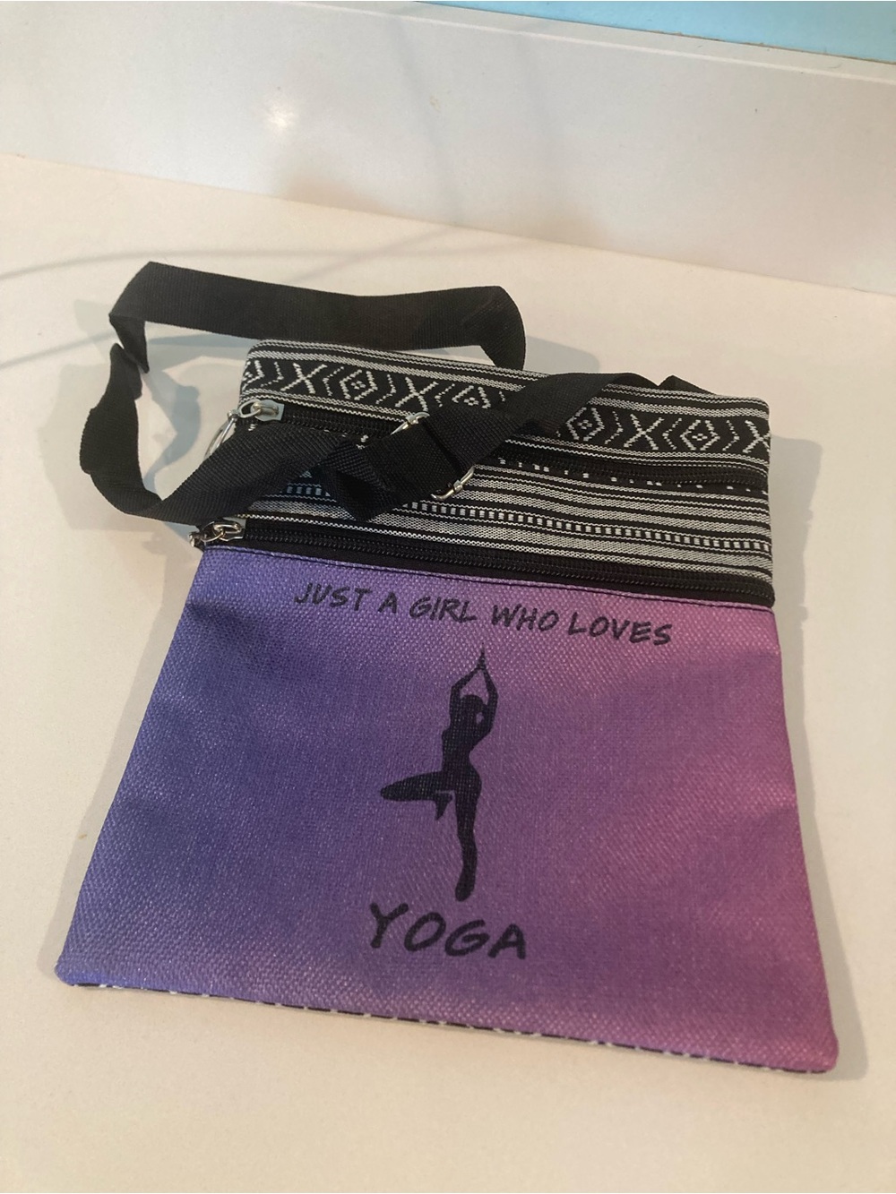 Just A Girl Who Loves Yoga Purple Crossbody Bag